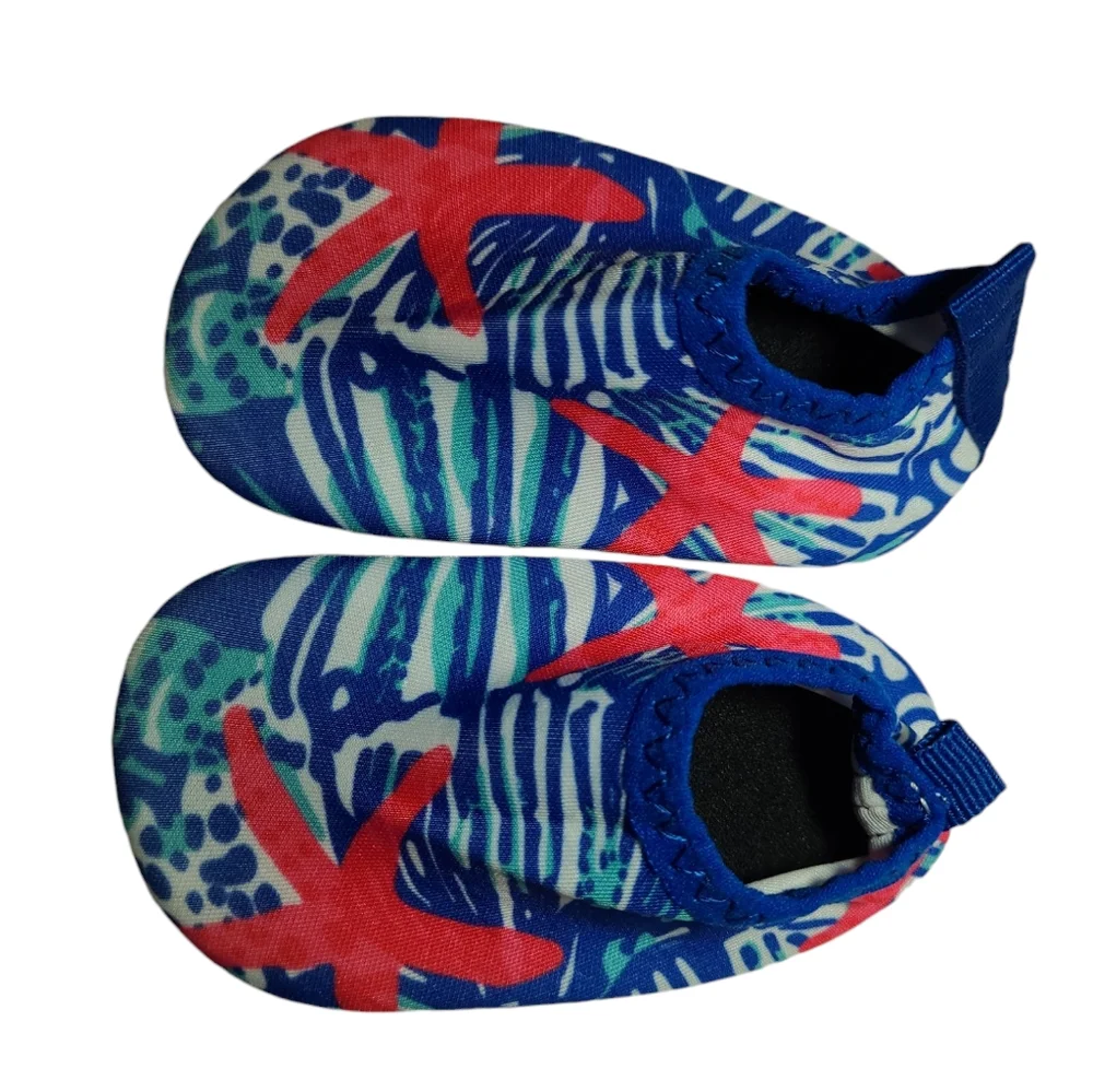 JIASUQI Baby Water Shoes Quick Dry Aqua Socks Outdoor Blue Star Fish 6-12 Months